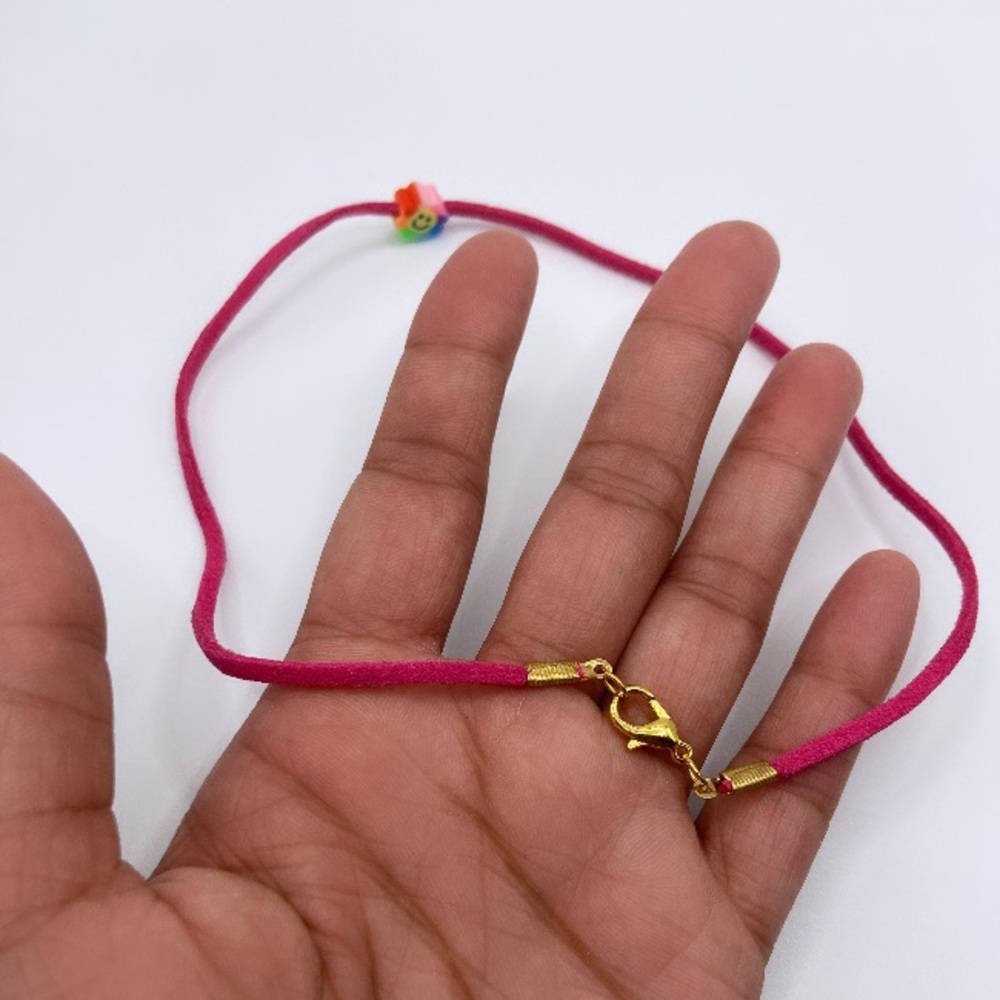 Trendy Y2K Inspired Faux Leather String Cord Necklace - Picture 3 of 4